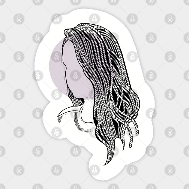 Girl with Rope hairstyle Sticker by Frajtgorski